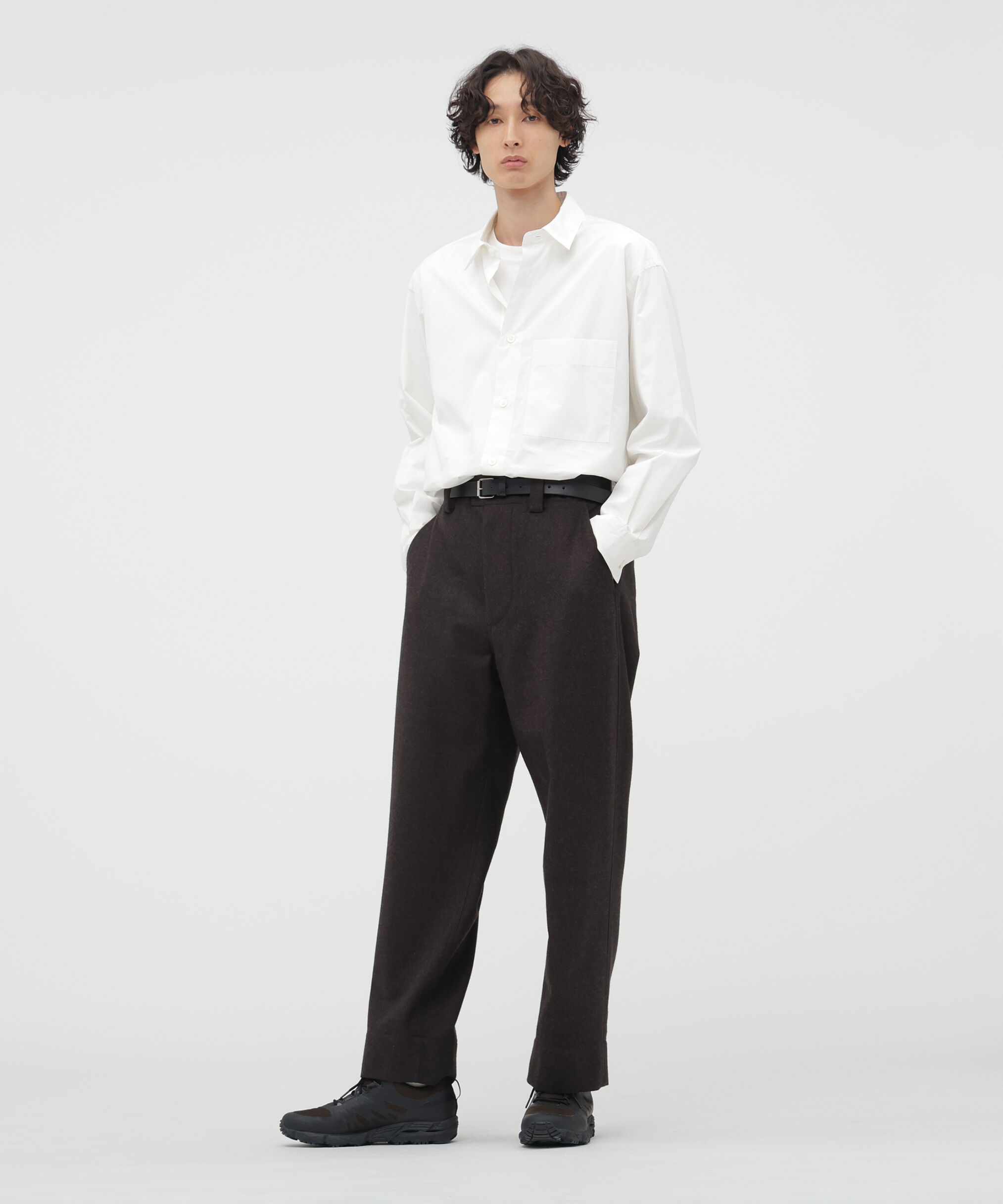MARGARET HOWELL「COMPACT YARN DYED WOOL TROUSERS」|その他|