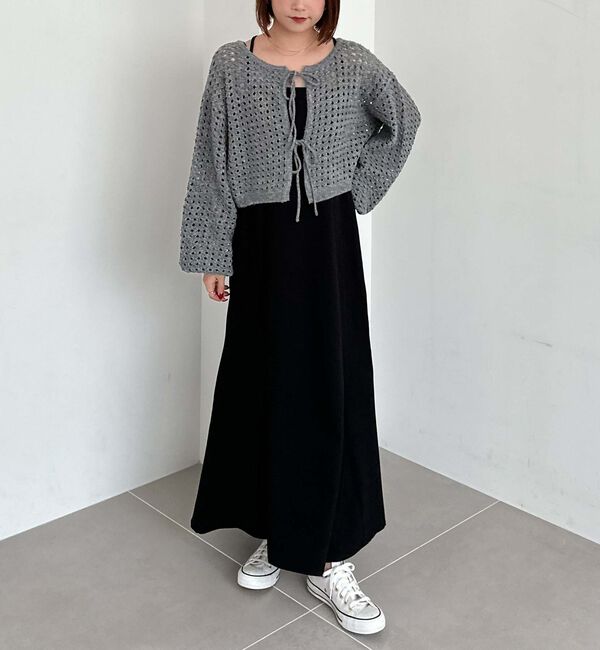 archives「メッシュケーブルネップニット」|カーディガン|