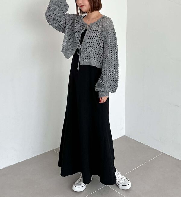 archives「メッシュケーブルネップニット」|カーディガン|