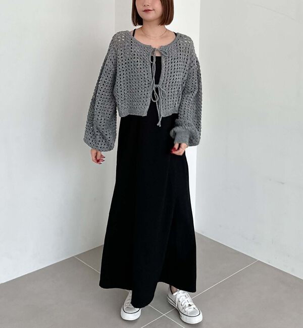 archives「メッシュケーブルネップニット」|カーディガン|