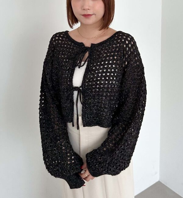 archives「メッシュケーブルネップニット」|カーディガン|