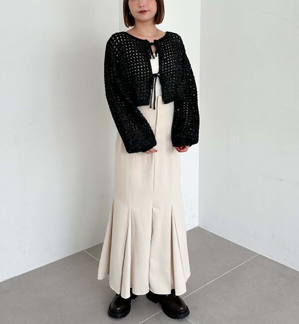 archives「メッシュケーブルネップニット」|カーディガン|