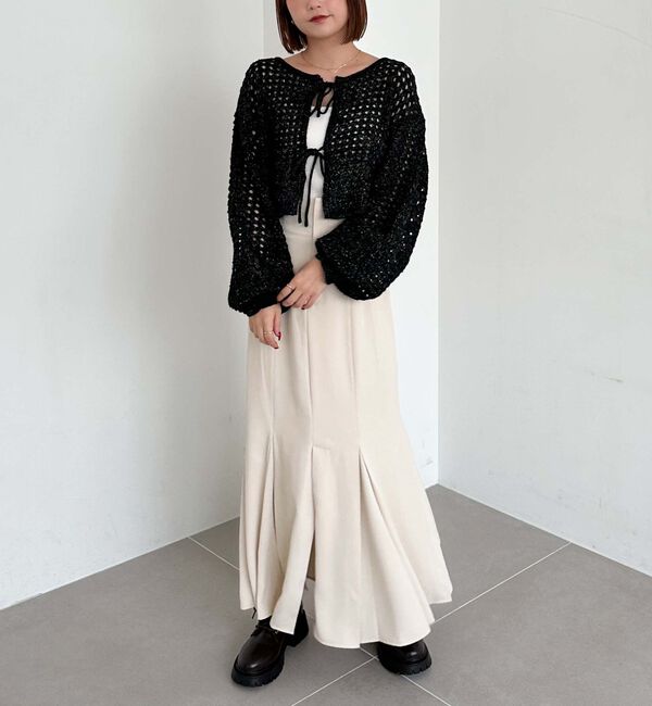 archives「メッシュケーブルネップニット」|カーディガン|