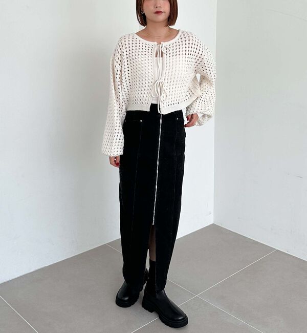 archives「メッシュケーブルネップニット」|カーディガン|