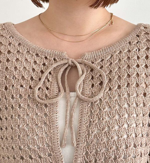 archives「メッシュケーブルネップニット」|カーディガン|