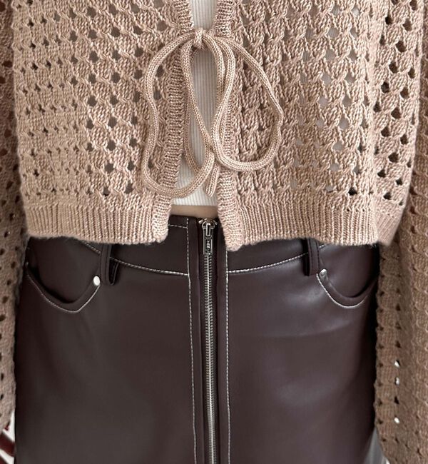 archives「メッシュケーブルネップニット」|カーディガン|