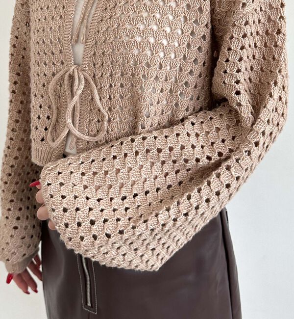 archives「メッシュケーブルネップニット」|カーディガン|