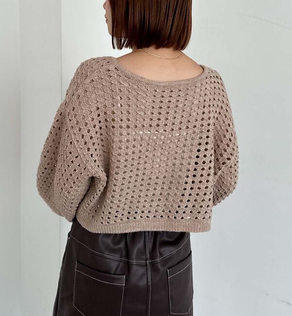 archives「メッシュケーブルネップニット」|カーディガン|