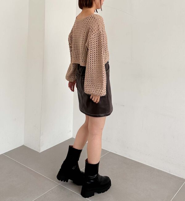 archives「メッシュケーブルネップニット」|カーディガン|