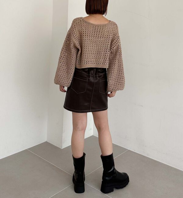 archives「メッシュケーブルネップニット」|カーディガン|