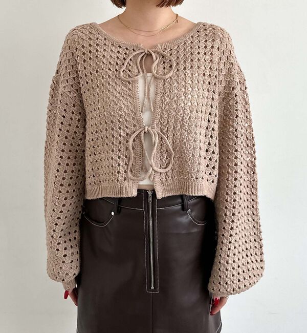 archives「メッシュケーブルネップニット」|カーディガン|