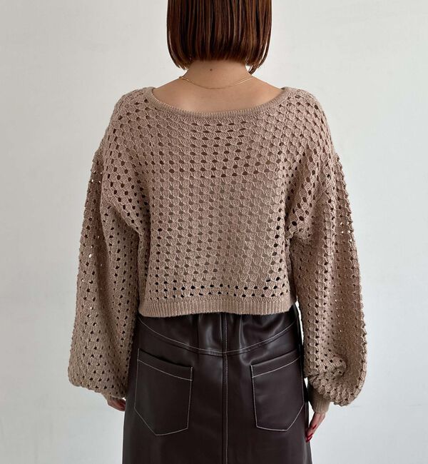 archives「メッシュケーブルネップニット」|カーディガン|