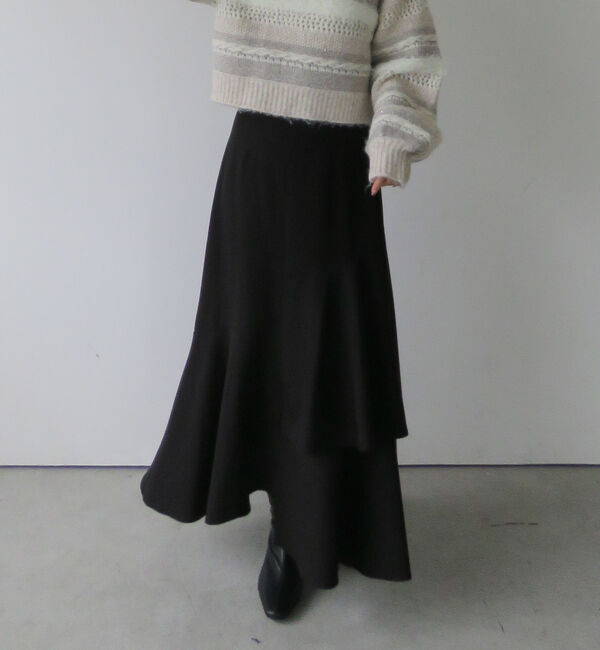 archives「アシメラッフルティアードスカート／」|スカート|BLACK