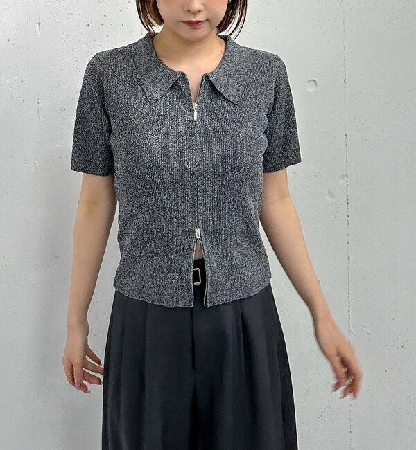 archives「メランジアソートＷｚｉｐポロニット」|カーディガン|BLACK