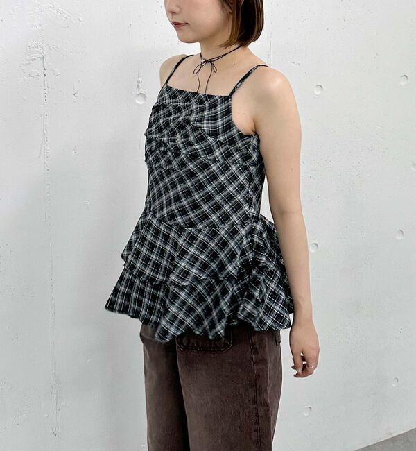 archives「チェックアシメチュニック」|シャツ・ブラウス|