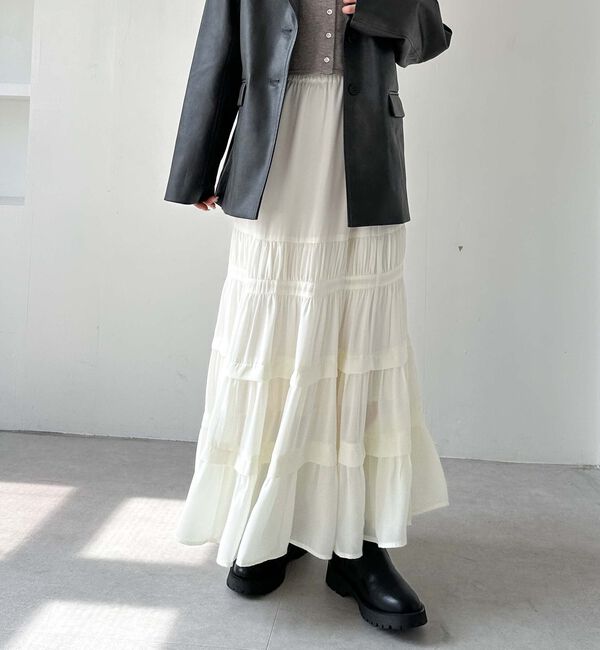 archives「ジョーゼットタックティアードスカート」|スカート|OFF WHITE