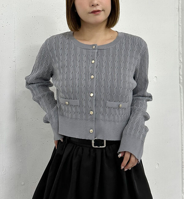 archives「細ケーブルニットカーディガン」|カーディガン|GRAY