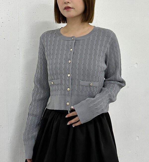archives「細ケーブルニットカーディガン」|カーディガン|