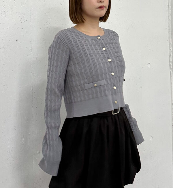 archives「細ケーブルニットカーディガン」|カーディガン|