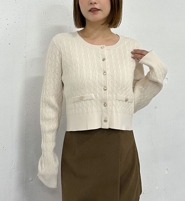 archives「細ケーブルニットカーディガン」|カーディガン|