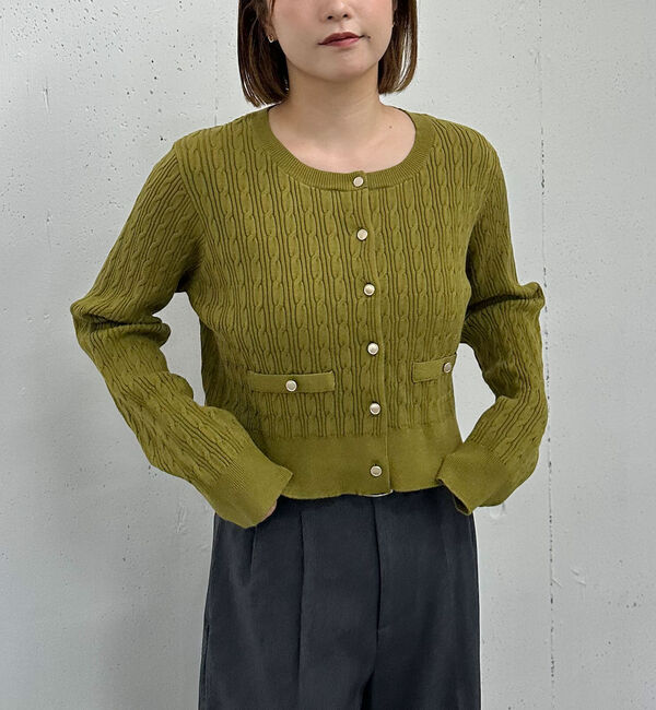 archives「細ケーブルニットカーディガン」|カーディガン|