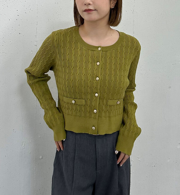 archives「細ケーブルニットカーディガン」|カーディガン|
