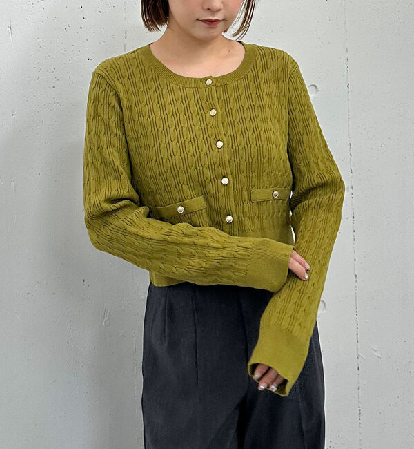 archives「細ケーブルニットカーディガン」|カーディガン|