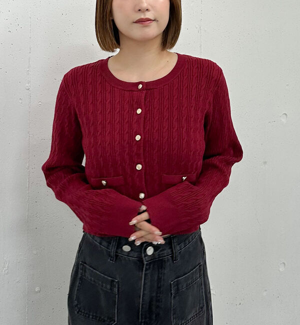 archives「細ケーブルニットカーディガン」|カーディガン|