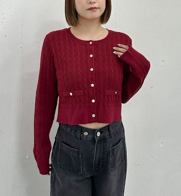 archives「細ケーブルニットカーディガン」|カーディガン|