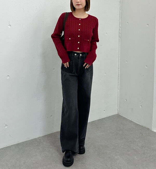 archives「細ケーブルニットカーディガン」|カーディガン|