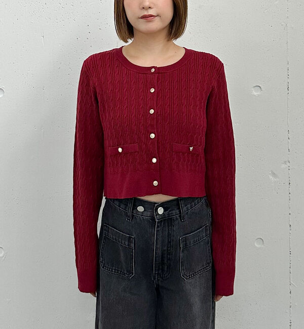 archives「細ケーブルニットカーディガン」|カーディガン|