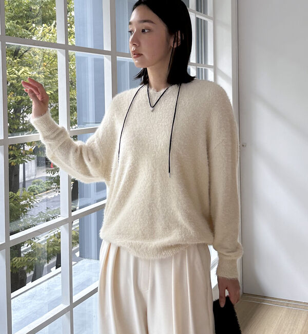 Doux archives「シャギーニットプルオーバー」|ニット・セーター|IVORY