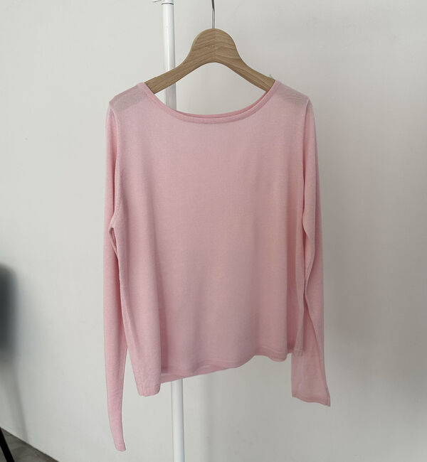 Doux archives「シルクミックスベーシックプルオーバー」|ニット・セーター|PINK