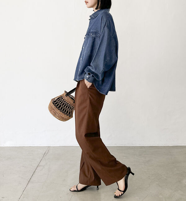 Doux archives「リネンライクストレートパンツ」|チノ|