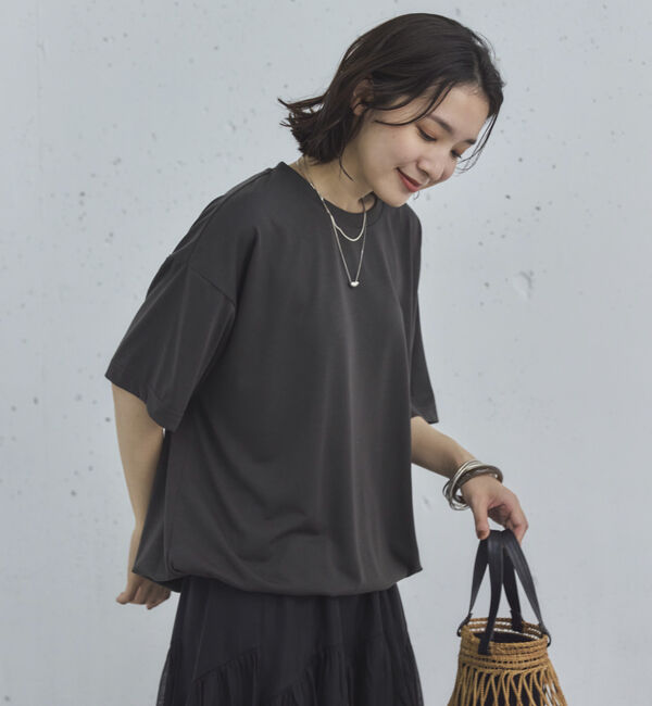 Doux archives「裾ドロストＴｅｅ」|Tシャツ・カットソー|CHARCOAL GRAY