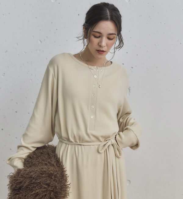 Doux archives「２ＷＡＹヘンリーネックリブワンピース」|ワンピース|