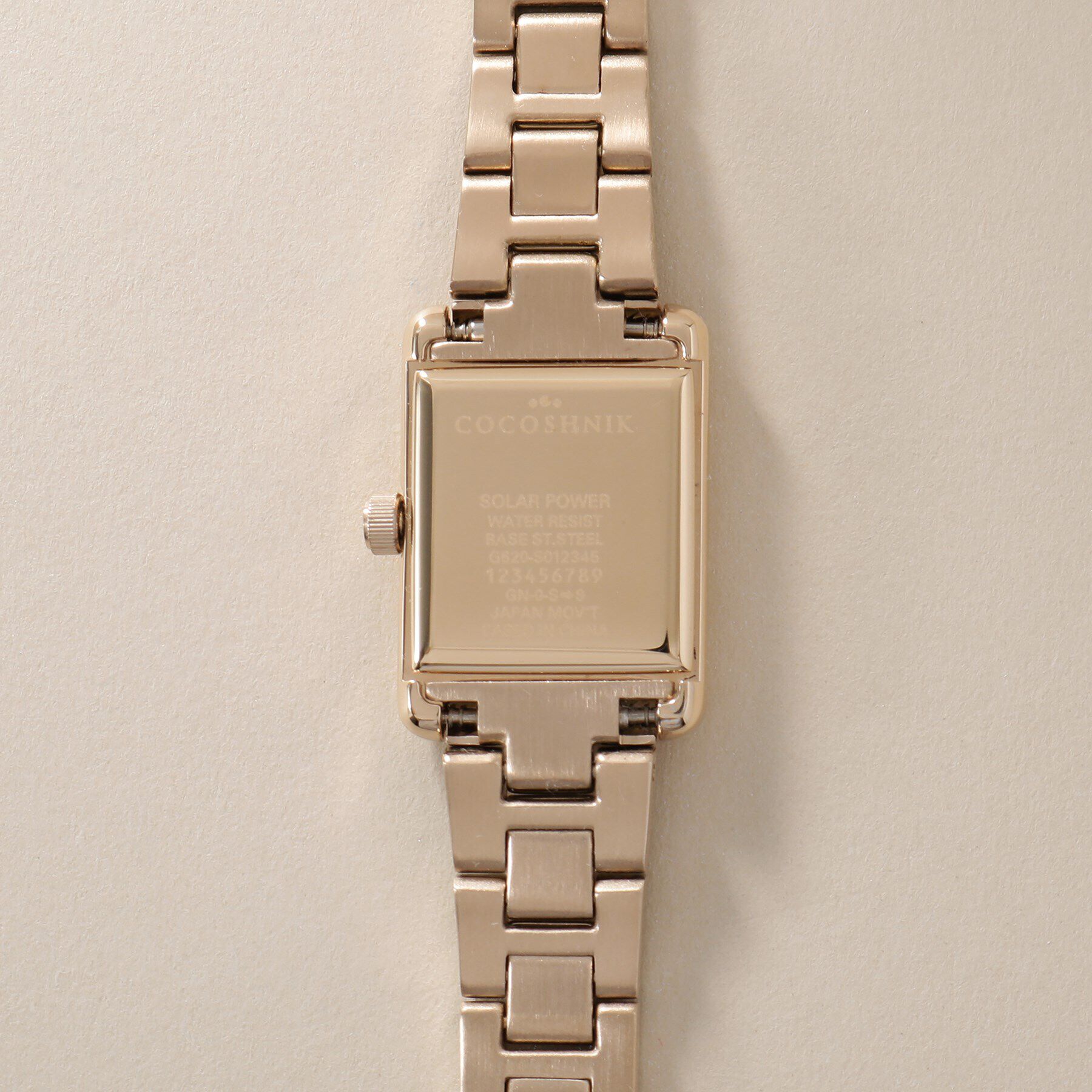 COCOSHNIK「RGスクエアメタルバンド ウォッチ（ベージュ旭光ダイヤモンド）」|腕時計|