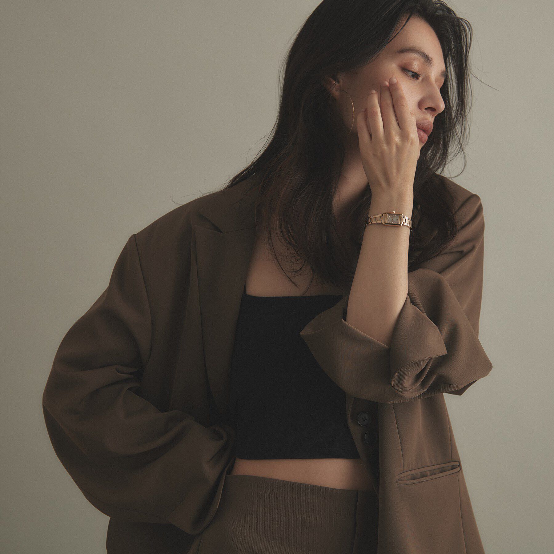 COCOSHNIK「RGスクエアメタルバンド ウォッチ（ベージュ旭光ダイヤモンド）」|腕時計|