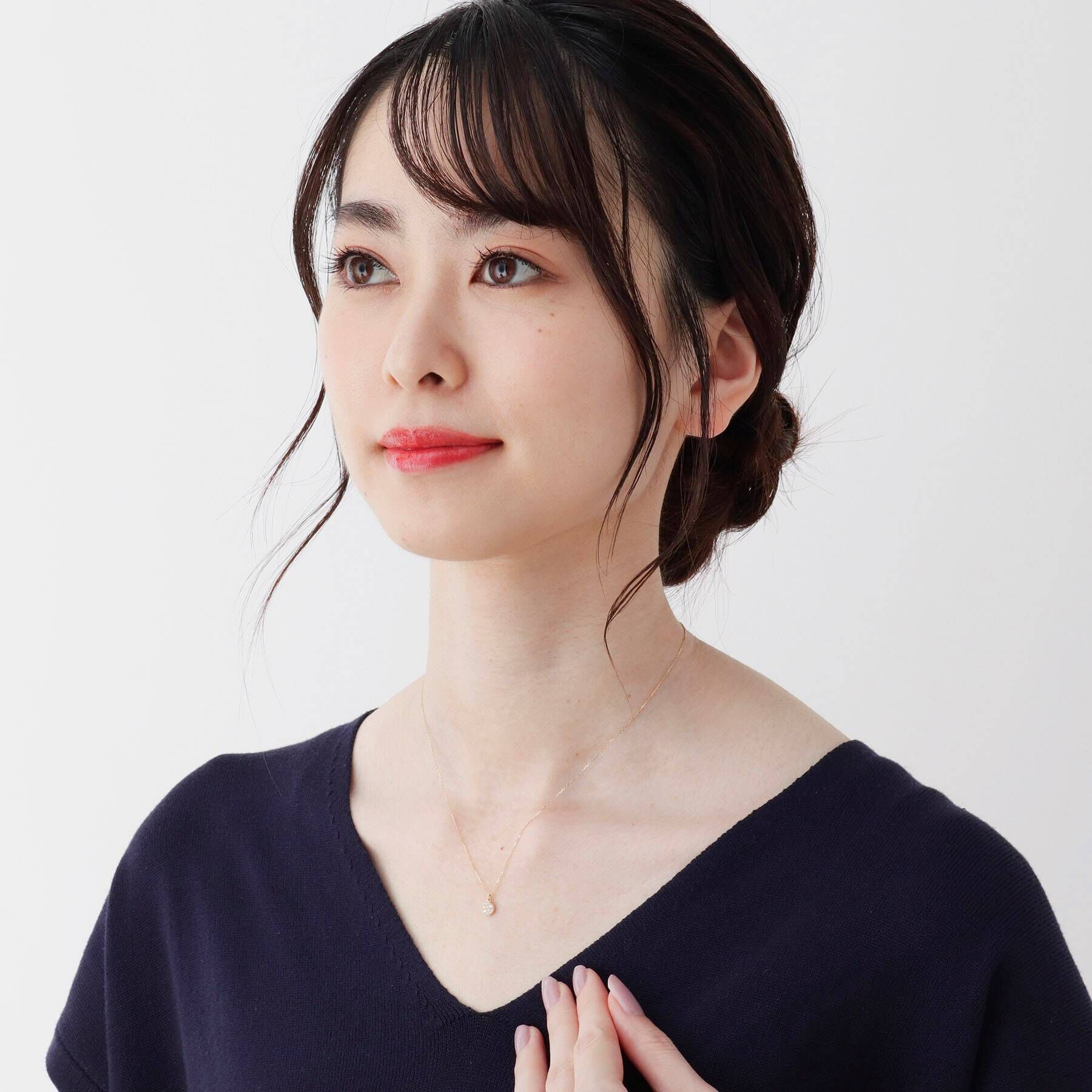 COCOSHNIK「K18ダイヤモンド ランダムパヴェ ラウンドネックレス」|ネックレス|