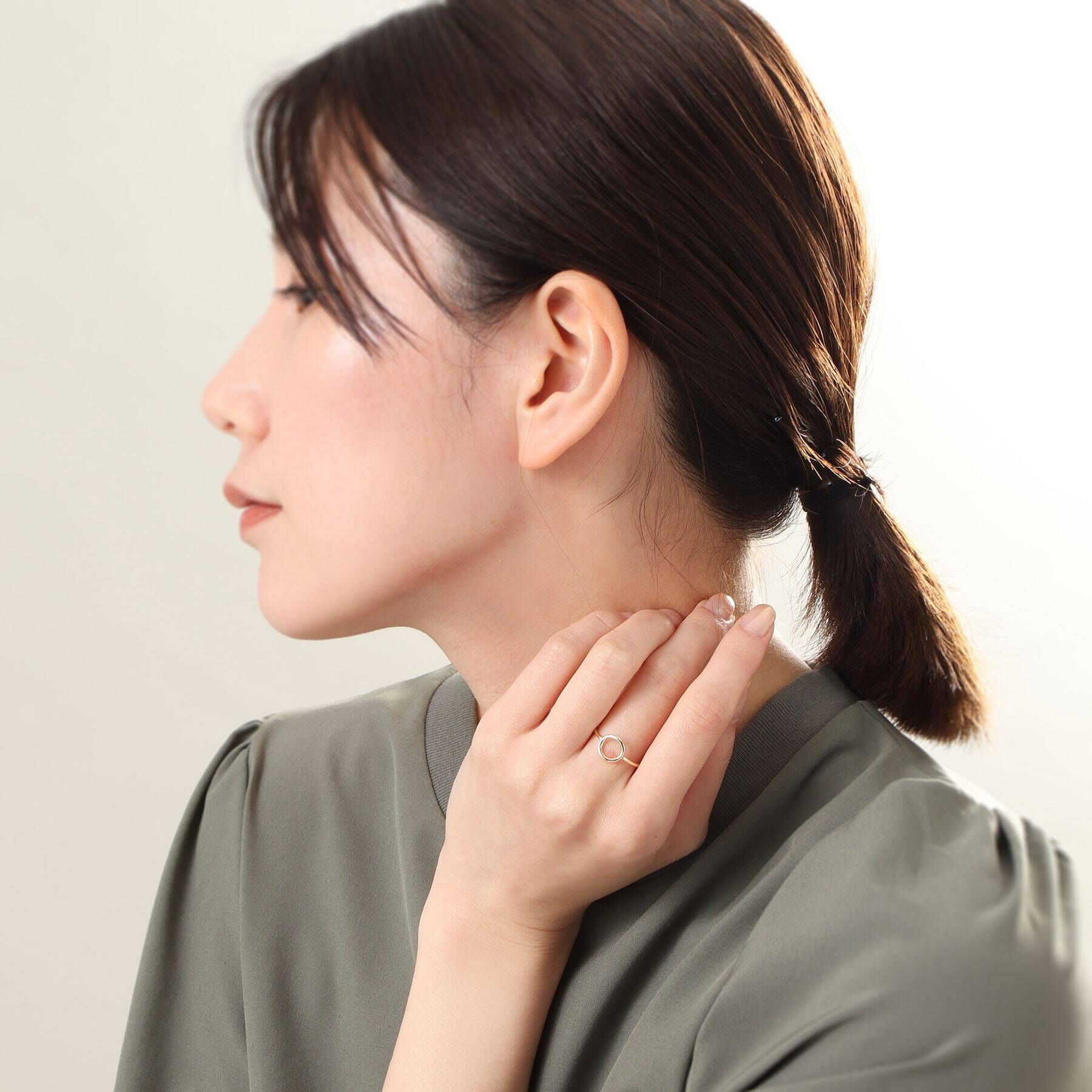 COCOSHNIK「K10ラウンドシェイプ オープンリング」|リング|