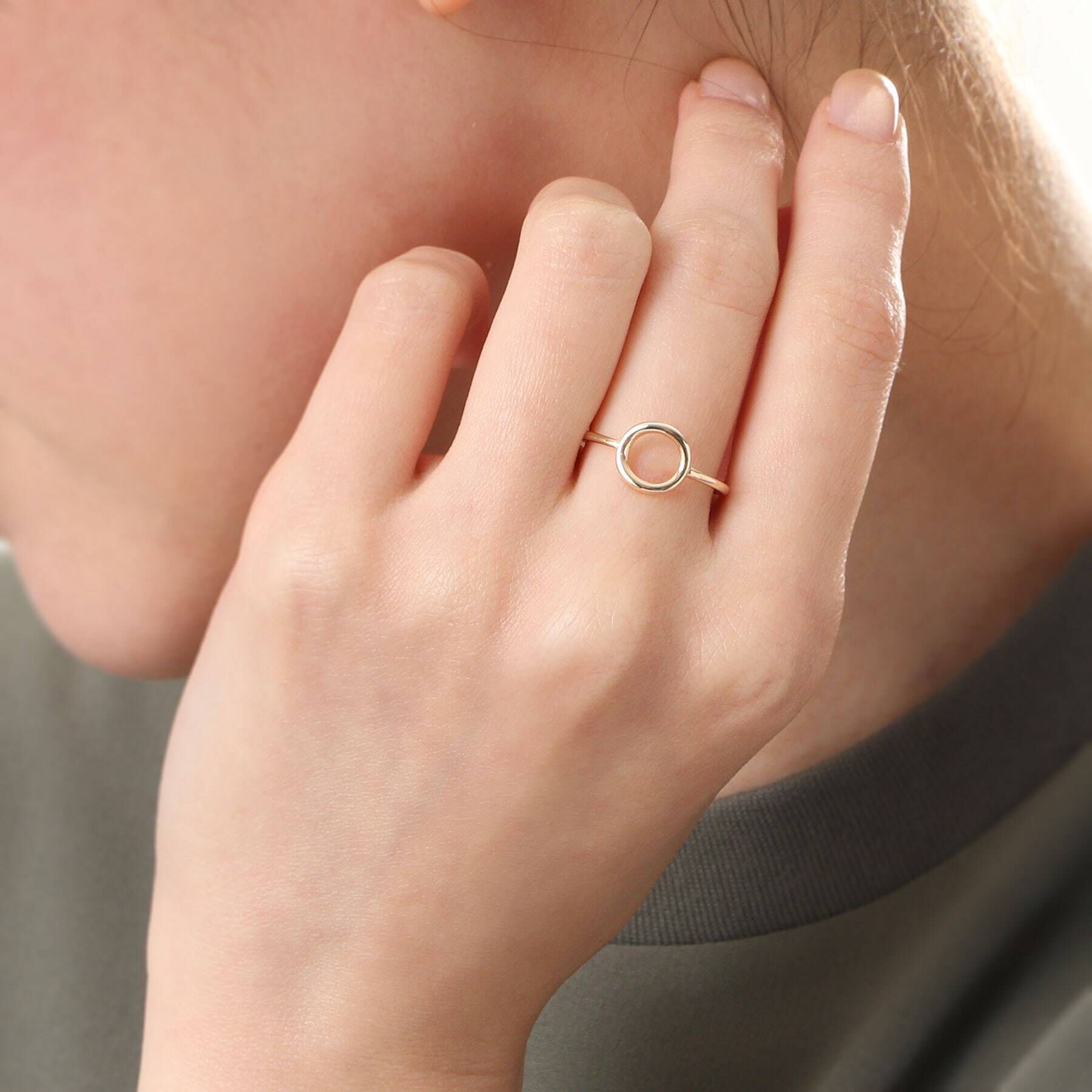 COCOSHNIK「K10ラウンドシェイプ オープンリング」|リング|