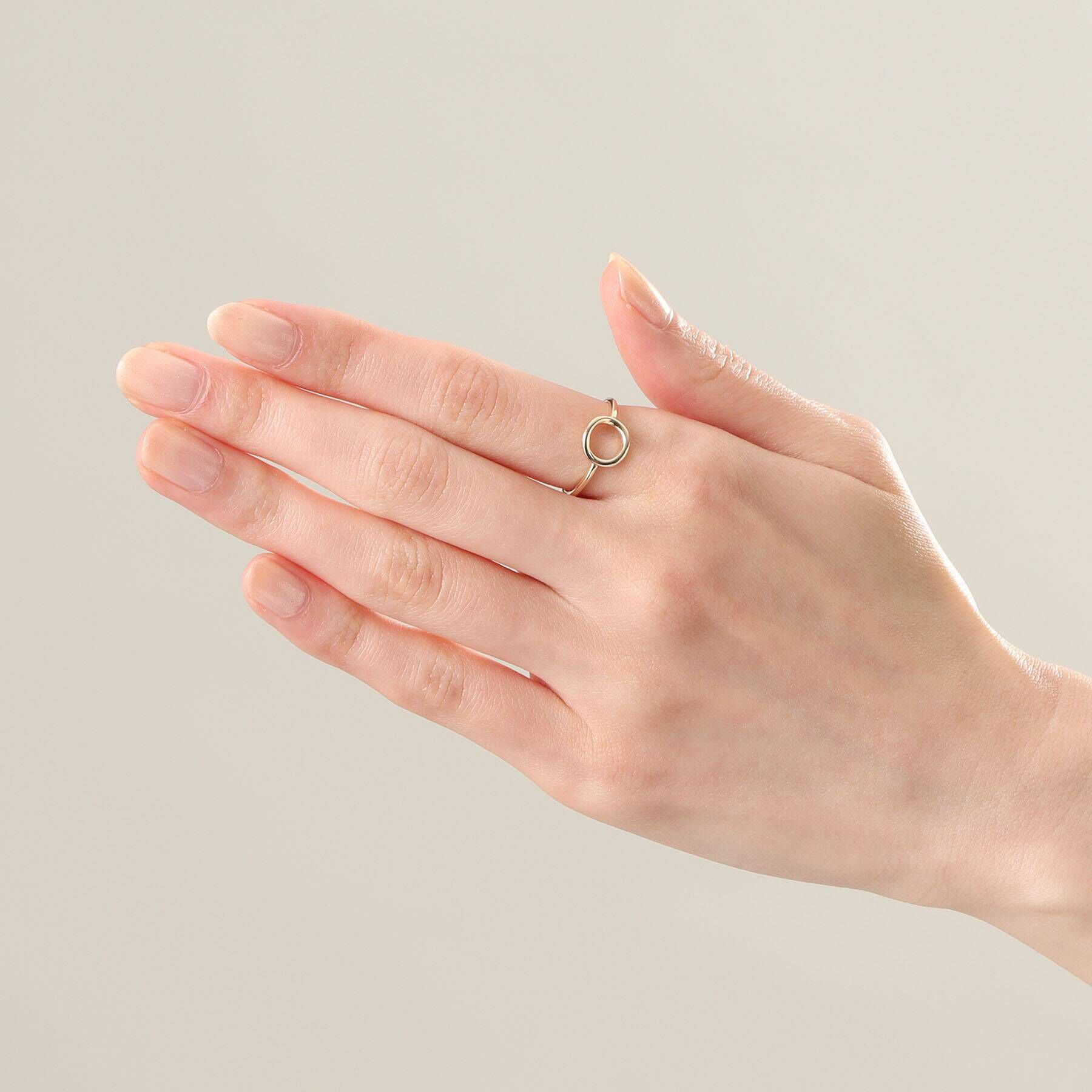 COCOSHNIK「K10ラウンドシェイプ オープンリング」|リング|