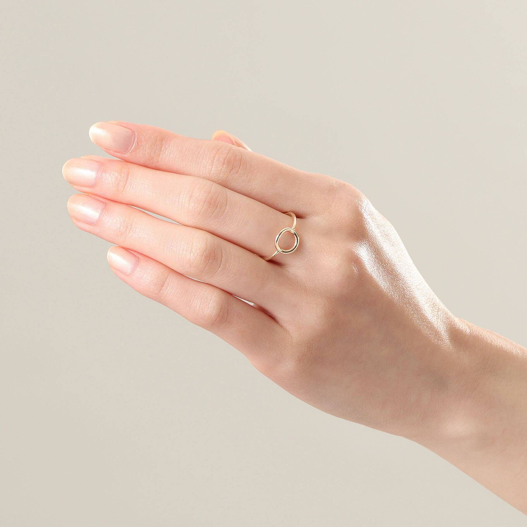 COCOSHNIK「K10ラウンドシェイプ オープンリング」|リング|