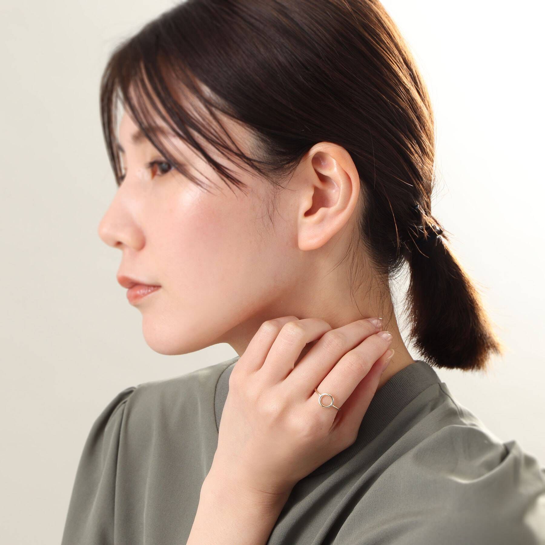 COCOSHNIK「K10ラウンドシェイプ オープンリング」|リング|