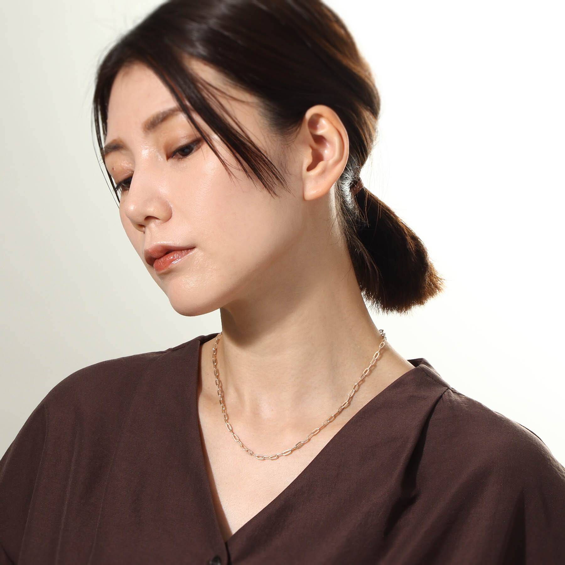 COCOSHNIK「K10中空プレイドケーブルチェーン ネックレス」|ネックレス|