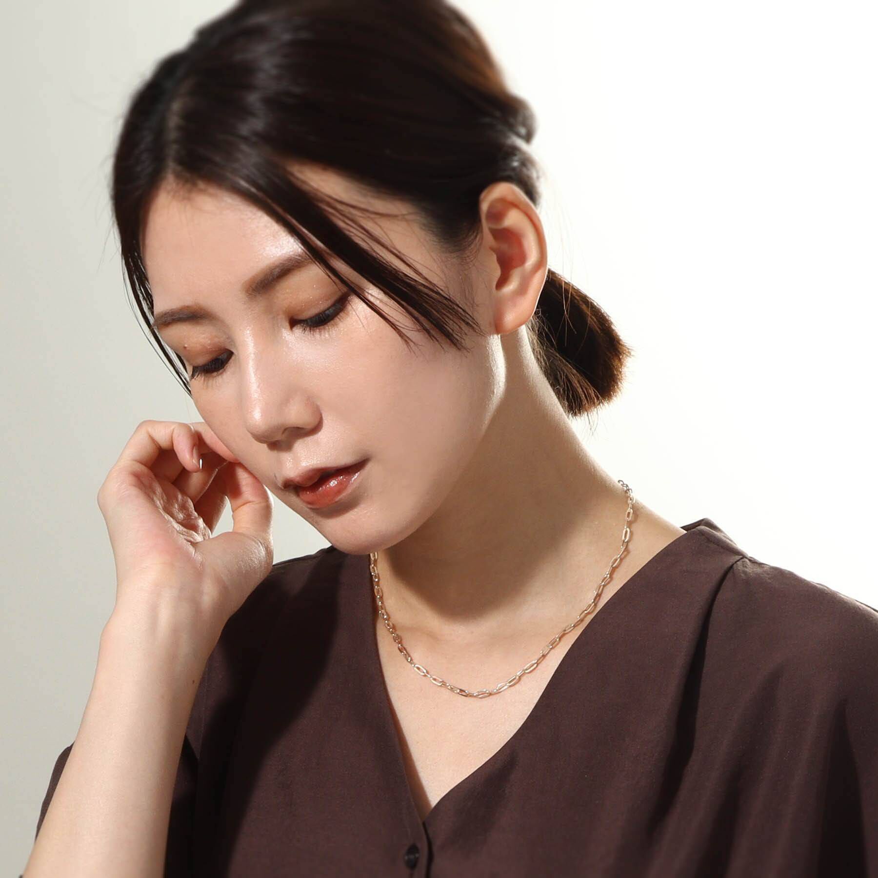 COCOSHNIK「K10中空プレイドケーブルチェーン ネックレス」|ネックレス|