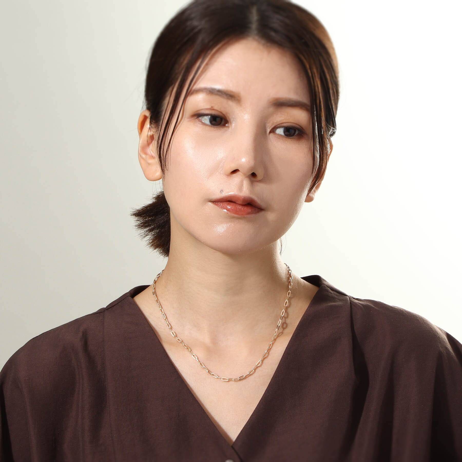 COCOSHNIK「K10中空プレイドケーブルチェーン ネックレス」|ネックレス|