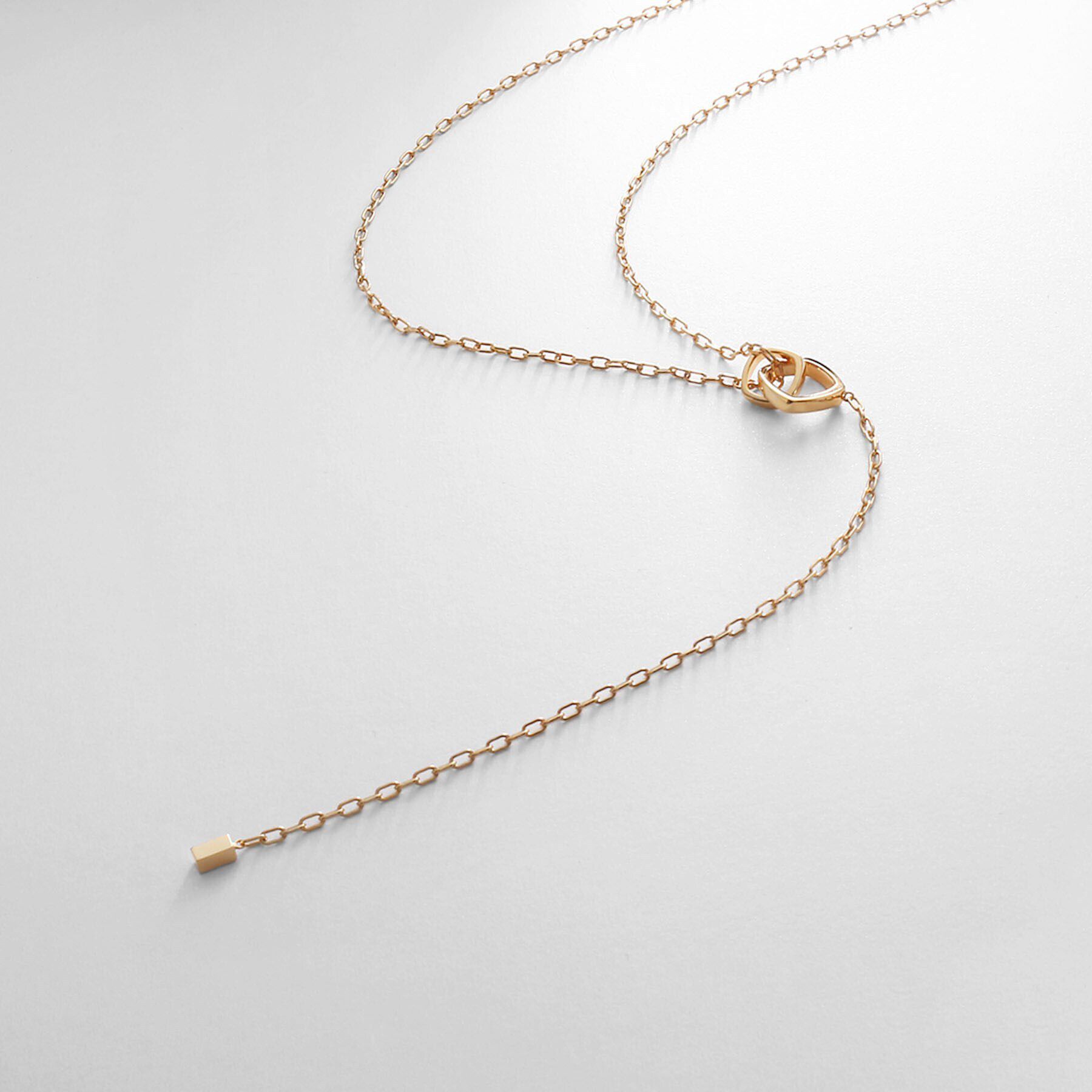 COCOSHNIK ONKITSCH「シルバー ツイストスクエア Yネックレス GP」|ネックレス|