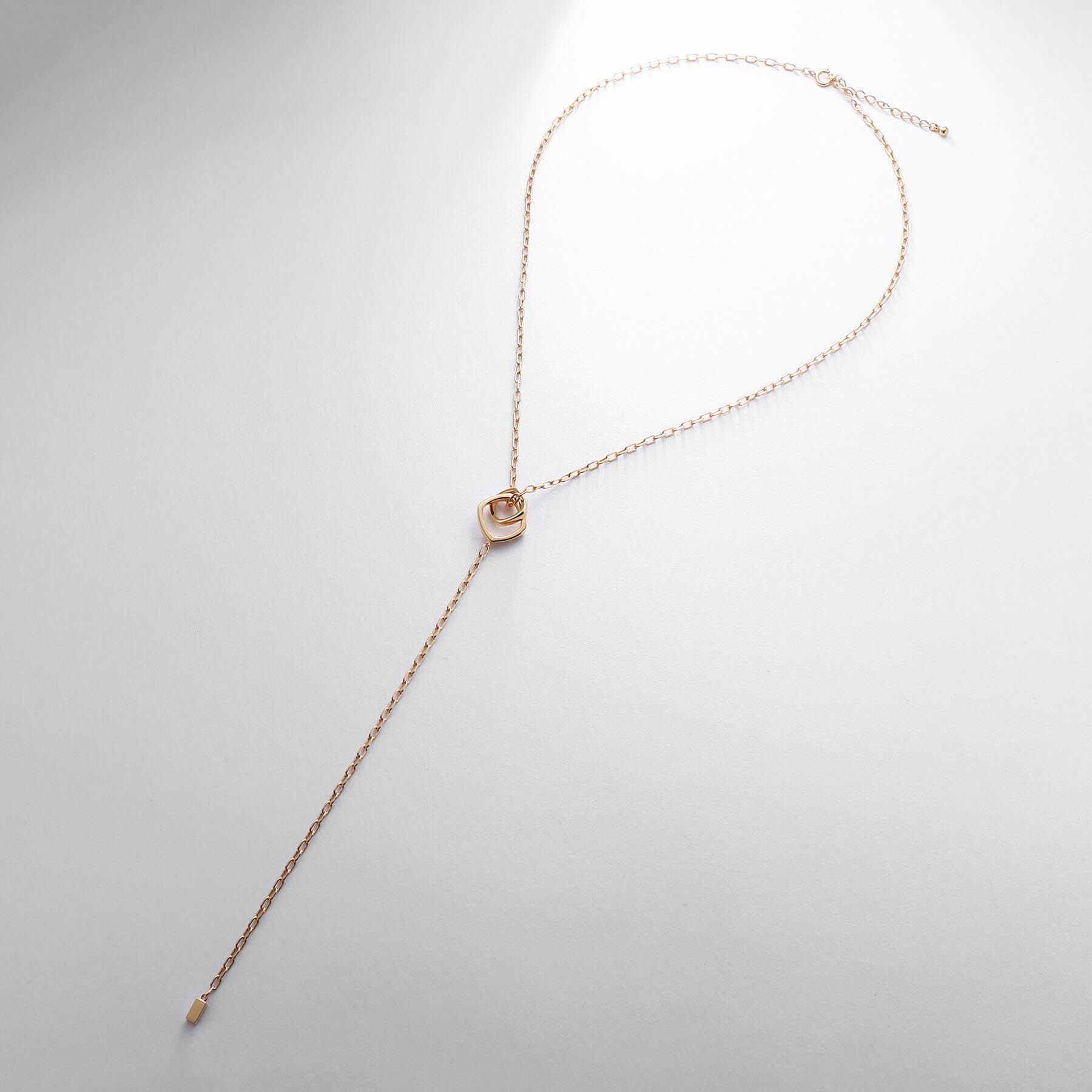 COCOSHNIK ONKITSCH「シルバー ツイストスクエア Yネックレス GP」|ネックレス|