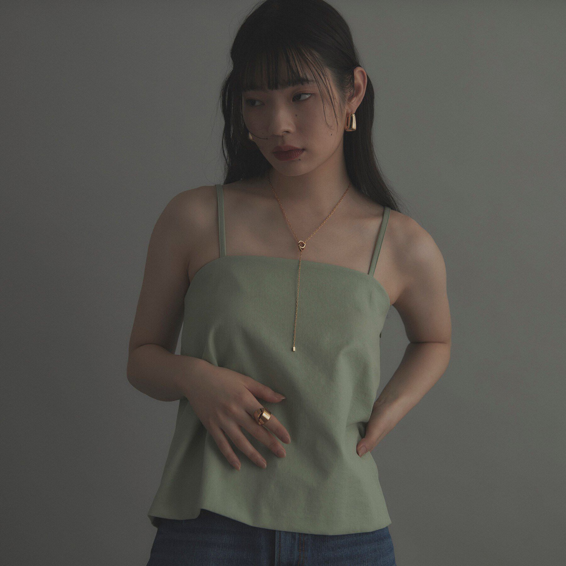 COCOSHNIK ONKITSCH「シルバー ツイストスクエア Yネックレス GP」|ネックレス|